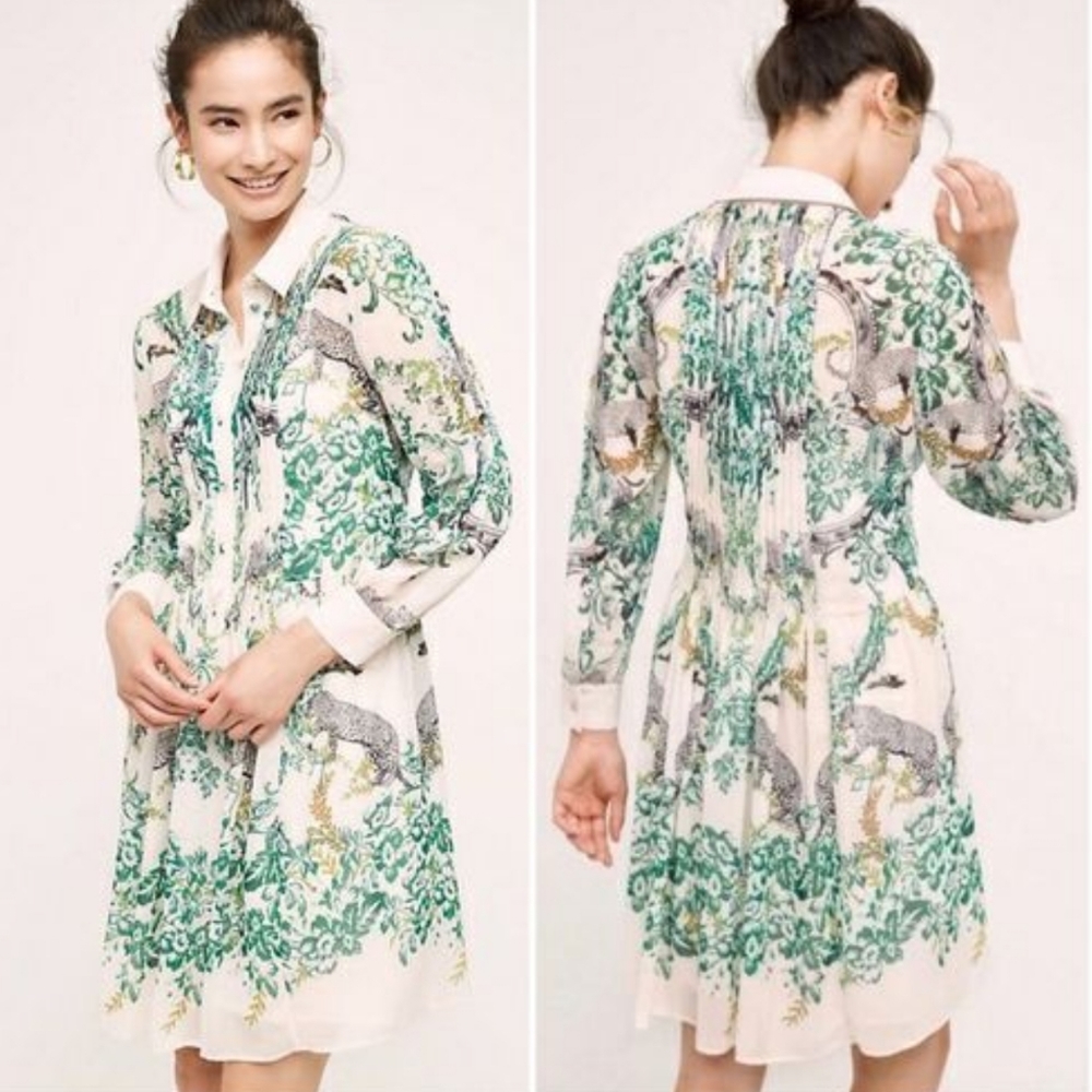 MAEVE Anthropologie Jungle Ria Dropwaist Dress